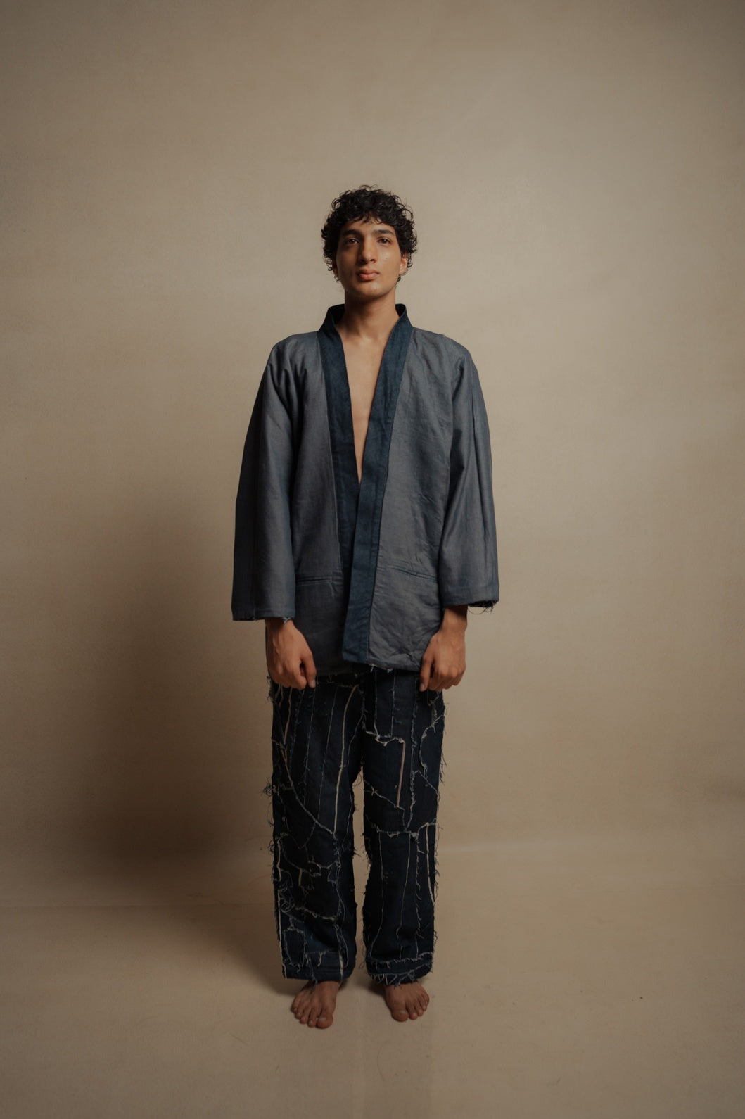 Denim Upcycled Patchwork Jacket - Reversible